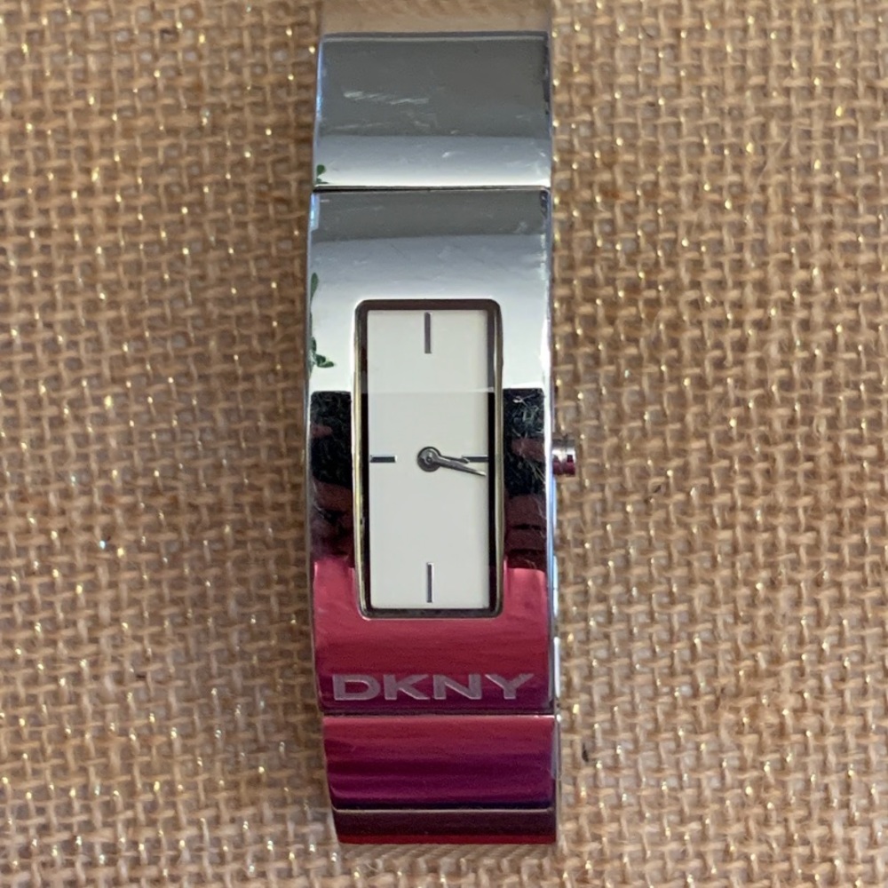 Dkny Stainless Steel Rectangular Bracelet Watch - image 1